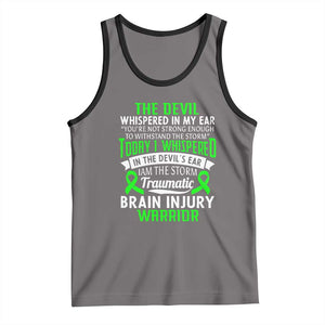 Traumatic Brain Injury Awareness Tank Top TBI Warrior I Am The Storm TS02 Deep Heather Black Print Your Wear
