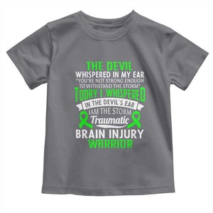 Traumatic Brain Injury Awareness Toddler T Shirt TBI Warrior I Am The Storm TS02 Charcoal Print Your Wear