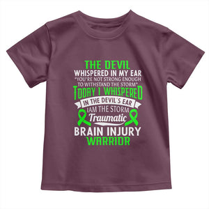 Traumatic Brain Injury Awareness Toddler T Shirt TBI Warrior I Am The Storm TS02 Maroon Print Your Wear