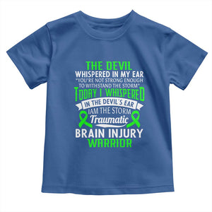 Traumatic Brain Injury Awareness Toddler T Shirt TBI Warrior I Am The Storm TS02 Royal Blue Print Your Wear
