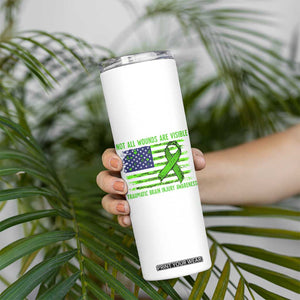 Traumatic Brain Injury Awareness Skinny Tumbler Not All Wounds Are Visible TBI Warrior American Flag TS02 Print Your Wear
