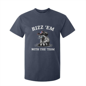 Autism Racoon Cowboy T Shirt For Kid Rizz Em With The Tism TS02 Navy Print Your Wear