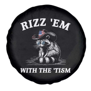 Autism Racoon Cowboy Spare Tire Cover Rizz Em With The Tism TS02 Print Your Wear
