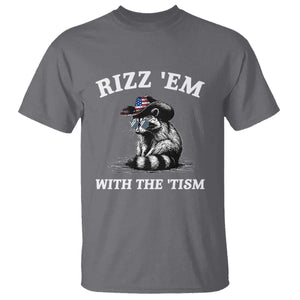Autism Racoon Cowboy T Shirt Rizz Em With The Tism TS02 Charcoal Print Your Wear