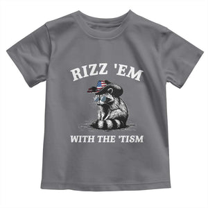 Autism Racoon Cowboy Toddler T Shirt Rizz Em With The Tism TS02 Charcoal Print Your Wear