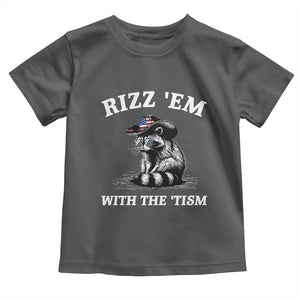 Autism Racoon Cowboy Toddler T Shirt Rizz Em With The Tism TS02 Dark Heather Print Your Wear