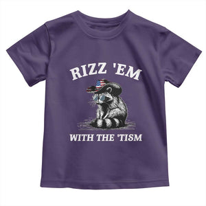 Autism Racoon Cowboy Toddler T Shirt Rizz Em With The Tism TS02 Purple Print Your Wear