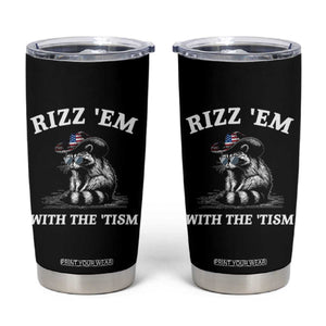 Autism Racoon Cowboy Tumbler Cup Rizz Em With The Tism TS02 Black Print Your Wear