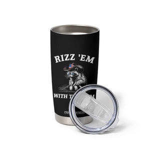 Autism Racoon Cowboy Tumbler Cup Rizz Em With The Tism TS02 Print Your Wear