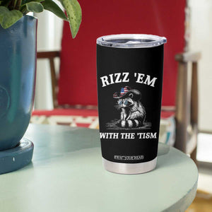 Autism Racoon Cowboy Tumbler Cup Rizz Em With The Tism TS02 Print Your Wear