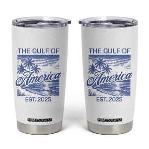 Retro Gulf Of USA Tumbler Cup America Est 2025 American Flag TS02 White Print Your Wear