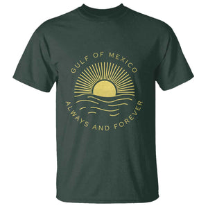 Gulf of Mexico T Shirt Always & Forever Vintage Sunset Political TS02 Dark Forest Green Print Your Wear