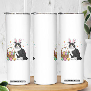 Easter Day Cat Bunny Ears Eggs Graphic Skinny Tumbler TS02 Print Your Wear