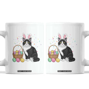 Easter Day Cat Bunny Ears Eggs Graphic Coffee Mug TS02 White Print Your Wear