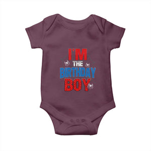 Spider Birthday Boy Baby Onesie Spiders Lover Bday Party TS02 Maroon Print Your Wear