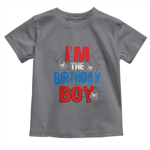 Spider Birthday Boy Toddler T Shirt Spiders Lover Bday Party TS02 Charcoal Print Your Wear