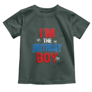 Spider Birthday Boy Toddler T Shirt Spiders Lover Bday Party TS02 Dark Forest Green Print Your Wear