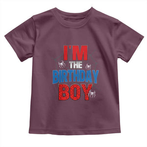 Spider Birthday Boy Toddler T Shirt Spiders Lover Bday Party TS02 Maroon Print Your Wear