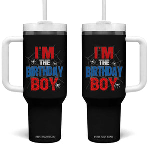 Spider Birthday Boy Tumbler With Handle Spiders Lover Bday Party TS02 One Size: 40 oz Black Print Your Wear