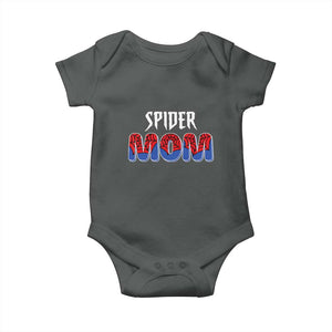 Funny Spider Mom Baby Onesie Son Birthday Party TS02 Dark Heather Print Your Wear