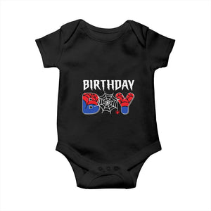 Spider Birthday Boy Baby Onesie Bday Spiders Party TS02 Black Print Your Wear