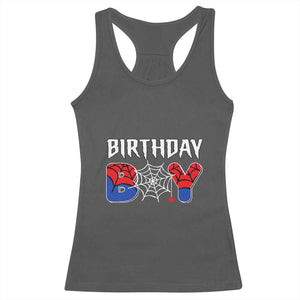 Spider Birthday Boy Racerback Tank Top Bday Spiders Party TS02 Dark Heather Print Your Wear