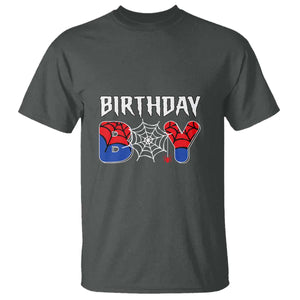 Spider Birthday Boy T Shirt Bday Spiders Party TS02 Dark Heather Print Your Wear