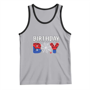 Spider Birthday Boy Tank Top Bday Spiders Party TS02 Athletic Heather Black Print Your Wear