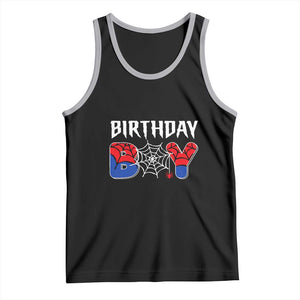 Spider Birthday Boy Tank Top Bday Spiders Party TS02 Black Athletic Heather Print Your Wear