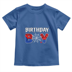 Spider Birthday Boy Toddler T Shirt Bday Spiders Party TS02 Royal Blue Print Your Wear