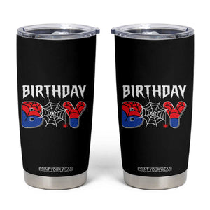 Spider Birthday Boy Tumbler Cup Bday Spiders Party TS02 Black Print Your Wear