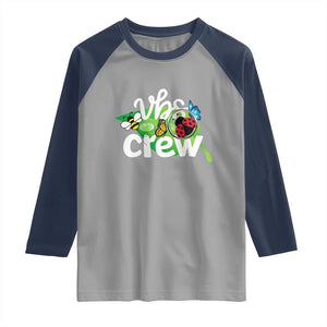 VBS Crew 2025 Raglan Shirt Magnified Smallest Insects Adventure Vacation Bible School Squad TS02 Sport Gray Navy Print Your Wear
