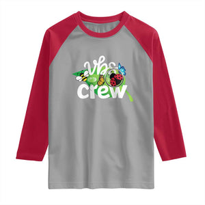 VBS Crew 2025 Raglan Shirt Magnified Smallest Insects Adventure Vacation Bible School Squad TS02 Sport Gray Red Print Your Wear