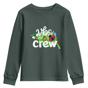 VBS Crew 2025 Youth Sweatshirt Magnified Smallest Insects Adventure Vacation Bible School Squad TS02 Dark Forest Green Print Your Wear