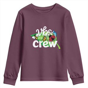 VBS Crew 2025 Youth Sweatshirt Magnified Smallest Insects Adventure Vacation Bible School Squad TS02 Maroon Print Your Wear