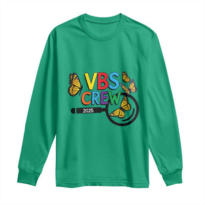 VBS 2025 Long Sleeve Shirt Magnified Vacation Bible School Butterfly VBS Team TS02 Irish Green Print Your Wear