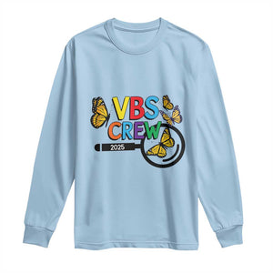 VBS 2025 Long Sleeve Shirt Magnified Vacation Bible School Butterfly VBS Team TS02 Light Blue Print Your Wear