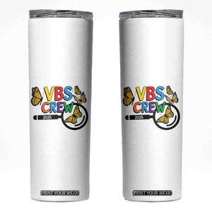 VBS 2025 Skinny Tumbler Magnified Vacation Bible School Butterfly VBS Team TS02 White Print Your Wear