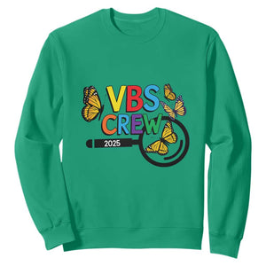 VBS 2025 Sweatshirt Magnified Vacation Bible School Butterfly VBS Team TS02 Irish Green Print Your Wear