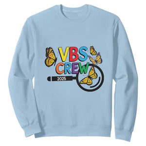 VBS 2025 Sweatshirt Magnified Vacation Bible School Butterfly VBS Team TS02 Light Blue Print Your Wear
