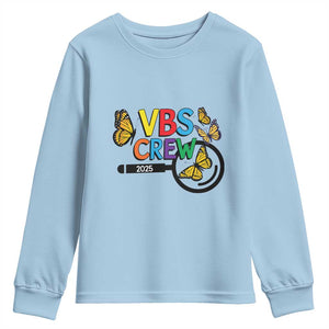 VBS 2025 Youth Sweatshirt Magnified Vacation Bible School Butterfly VBS Team TS02 Light Blue Print Your Wear