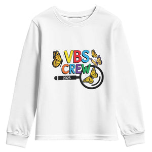 VBS 2025 Youth Sweatshirt Magnified Vacation Bible School Butterfly VBS Team TS02 White Print Your Wear