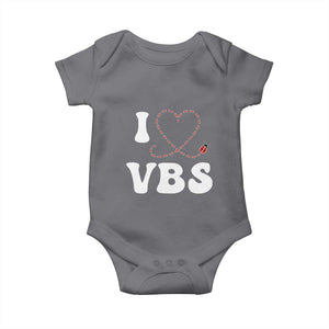 I Love VBS 2025 Baby Onesie Vacation Bible School Ladybug VBS Team TS02 Charcoal Print Your Wear