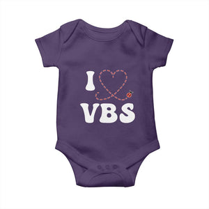 I Love VBS 2025 Baby Onesie Vacation Bible School Ladybug VBS Team TS02 Purple Print Your Wear
