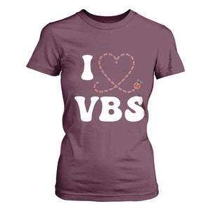 I Love VBS 2025 T Shirt For Women Vacation Bible School Ladybug VBS Team TS02 Maroon Print Your Wear