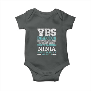VBS Director Baby Onesie Vacation Bible School Christian Teacher TS02 Dark Heather Print Your Wear