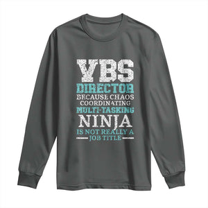 VBS Director Long Sleeve Shirt Vacation Bible School Christian Teacher TS02 Dark Heather Print Your Wear