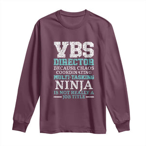 VBS Director Long Sleeve Shirt Vacation Bible School Christian Teacher TS02 Maroon Print Your Wear