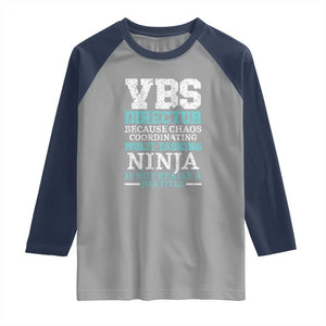 VBS Director Raglan Shirt Vacation Bible School Christian Teacher TS02 Sport Gray Navy Print Your Wear