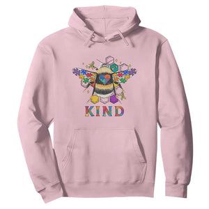 Bee Autism Awareness Hoodie Be Kind Bumblebee Spectrum Ribbon Puzzle Piece TS02 Light Pink Printyourwear